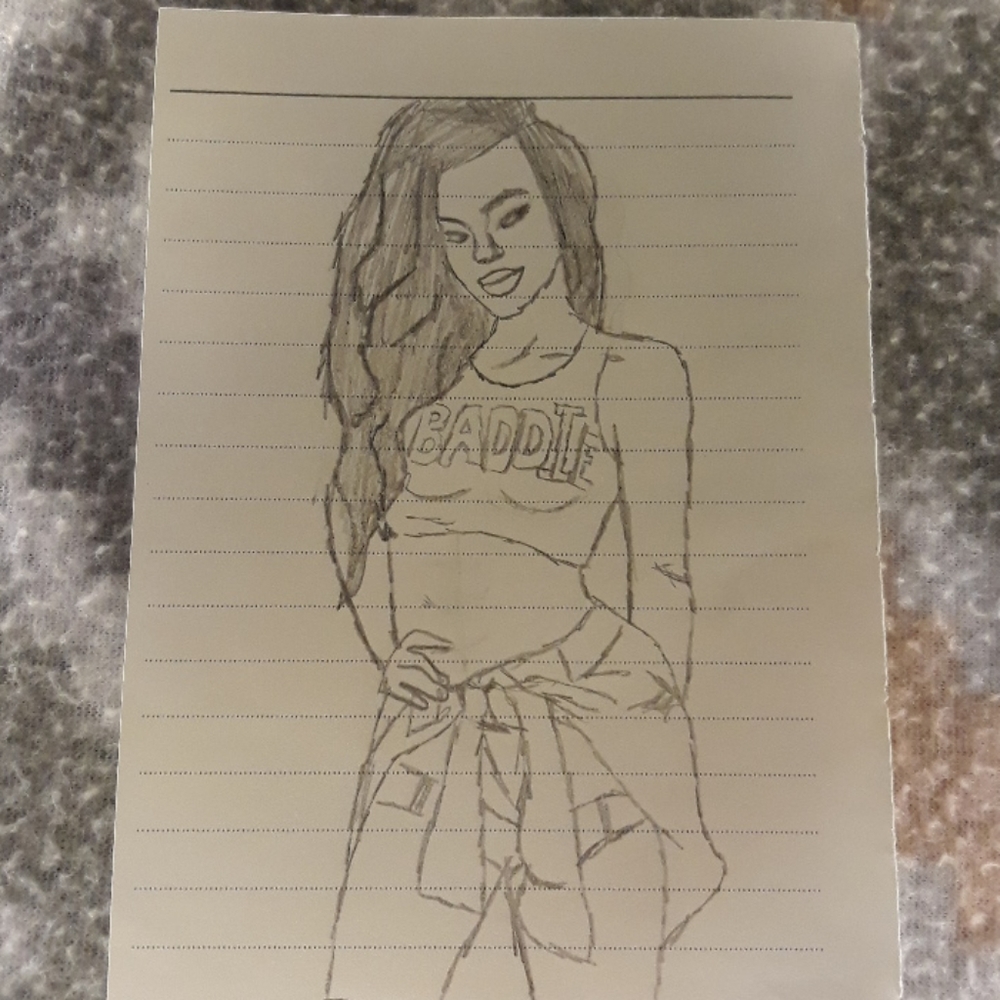 A drawing of a girl